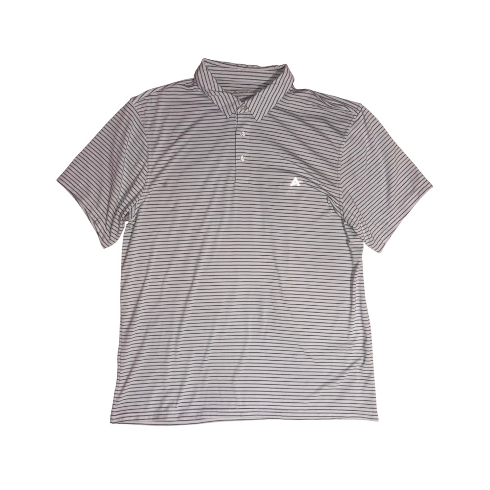 ARCTIC COOL Polo Shirt Mens 2XL Gray Striped Performance Golf Short Sleeve